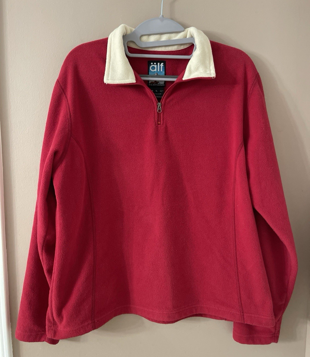Vintage Kuhl Alf Womens Microchamois Fleece Size Large Red 1/4 Zip Pullover